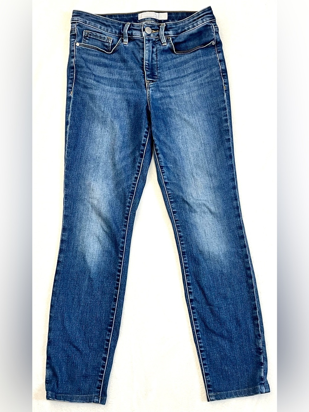 Athleta Sculptek Performance Technology Womens Skinny Jeans Mid Blue Wash Size 4